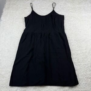 Old Navy Cami Dress Women XL Black Pleated Smocked Back Lightweight Vacation